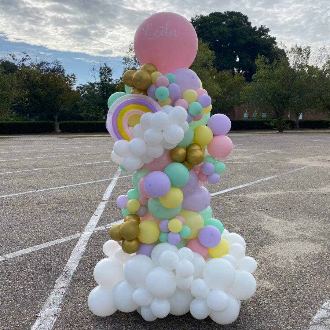 Rainbow Cloud Balloon Column-Blissful Journeys -balloon columns,column,columns,kids,port,rainbow