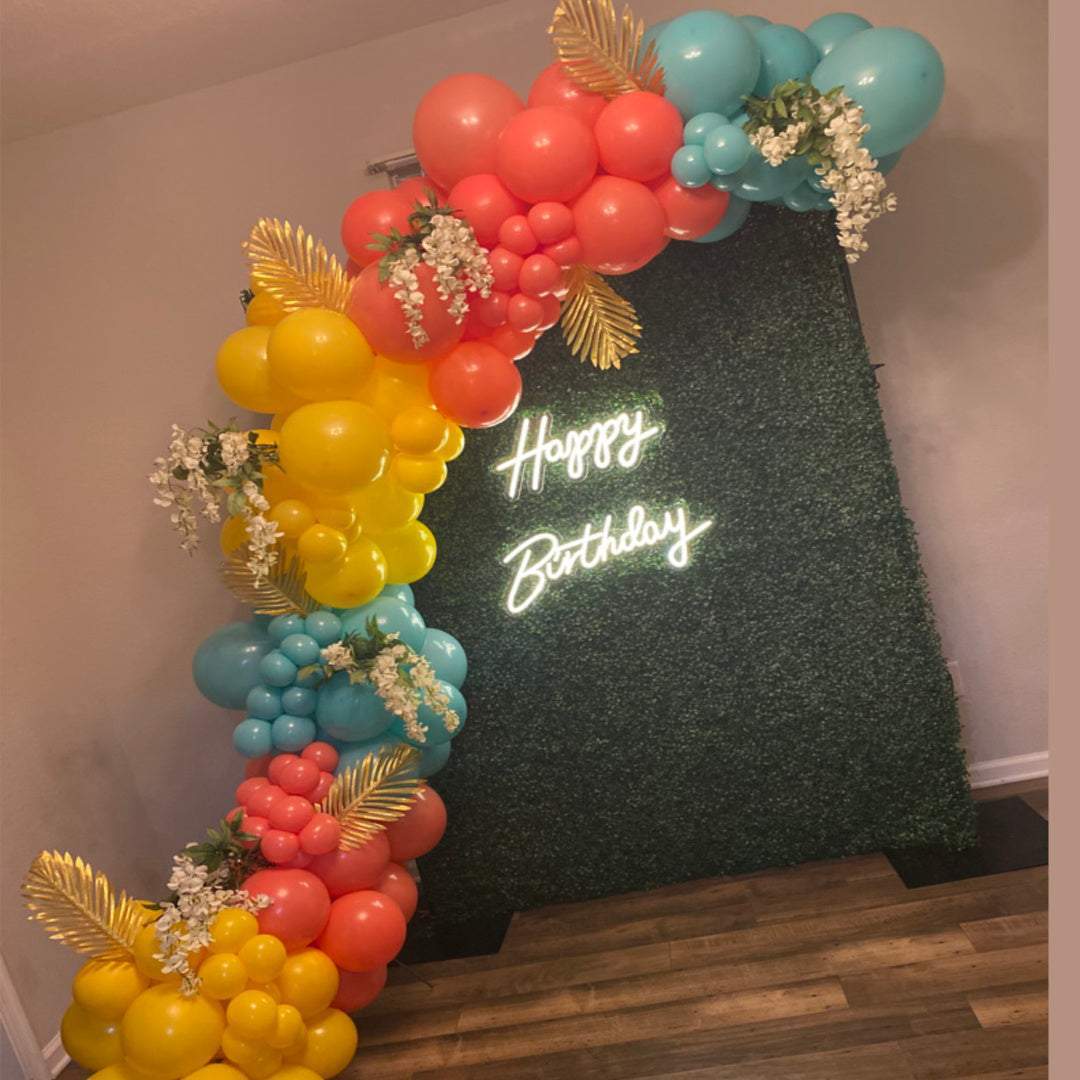 yellow-blue-peach-balloon-garland-with-flowers-for-wedding-parties-and-special-occasions-blissful-journeys
