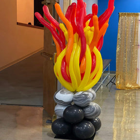 Camp Fire Specialty Balloon Columns-Blissful Journeys -balloon columns,columns,orange,port,red,yellow