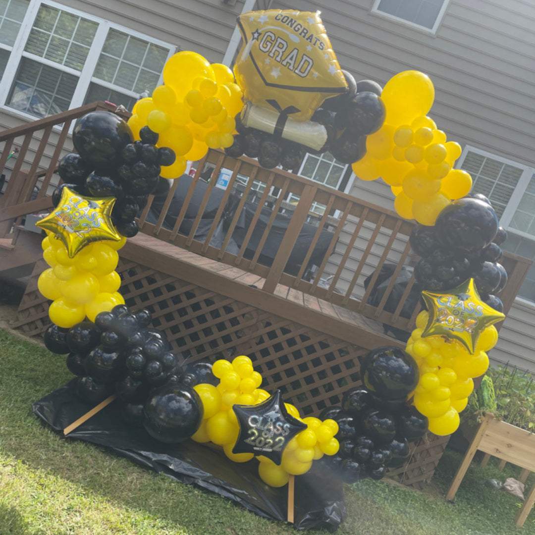 black-yellow-balloon-moogate-arch-for-wedding-backdrops-parties-special-events-hampton-roads-blissfull-journeys