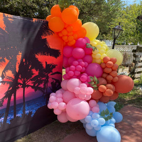 Sunset Tropical Balloon Garland-Blissful Journeys -balloon garlands,garlands,port