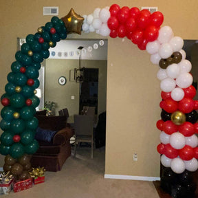 Decorative Specialty Christmas Balloon Arch-Blissful Journeys -arches,christmas,green,holiday,port,red