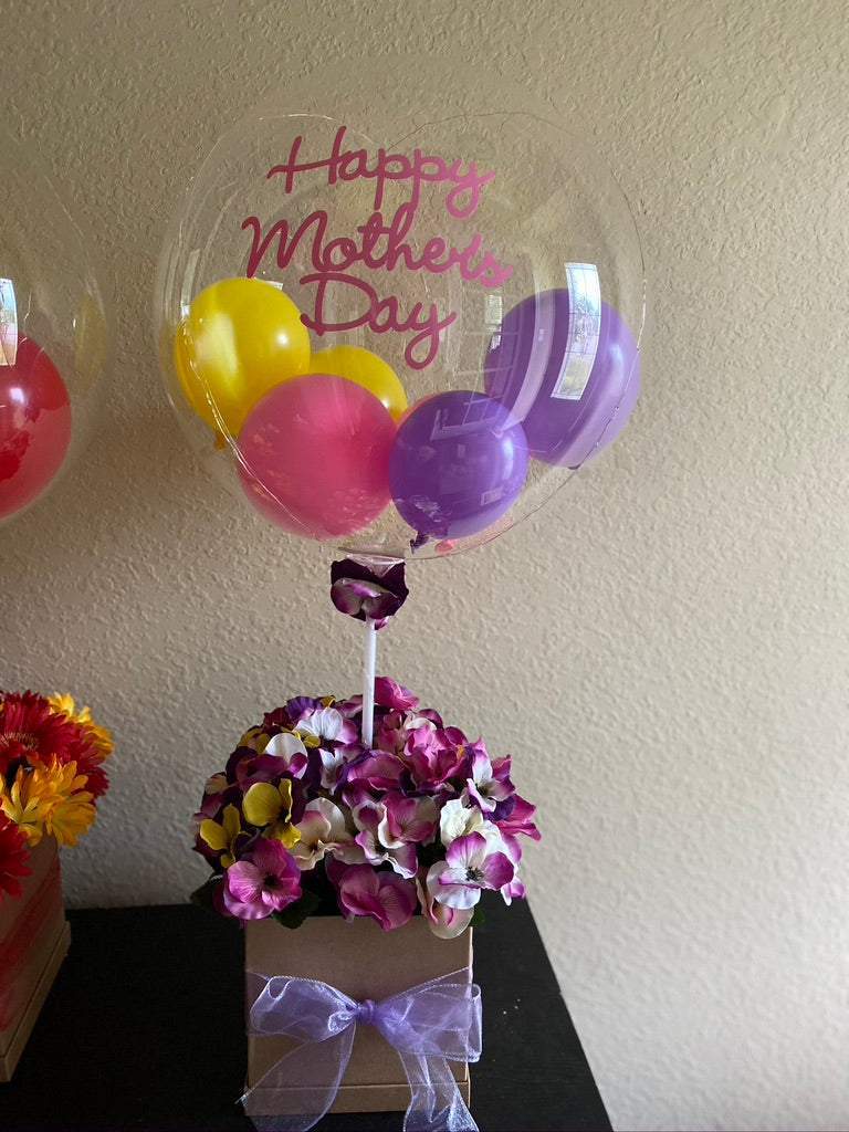 Mini Flower Balloon, Flower in Balloon, Custom Gift, Bobo Balloon